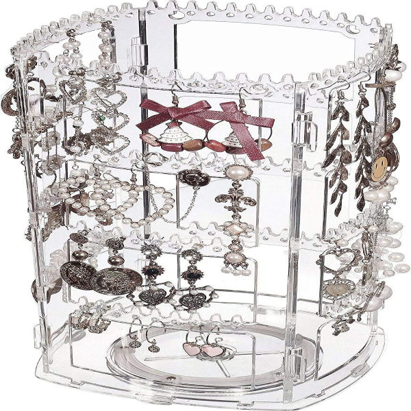 Cq acrylic 360 Rotating Earring Holder Organizer Clear Jewelry Displays  Dangle E